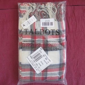 Talbots plaid oblong scarf w/ fringe, multi-color, OS (NWT)